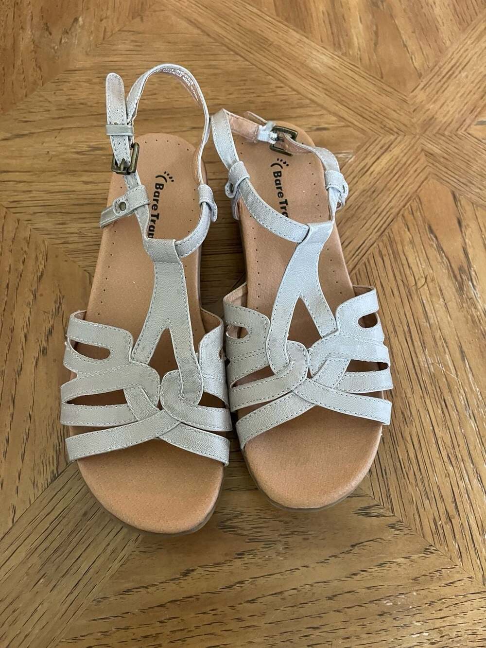 Bare Traps Messina Comfort Wedge Sandals Taupe Strappy Ankle Strap 8M - Picture 2 of 9
